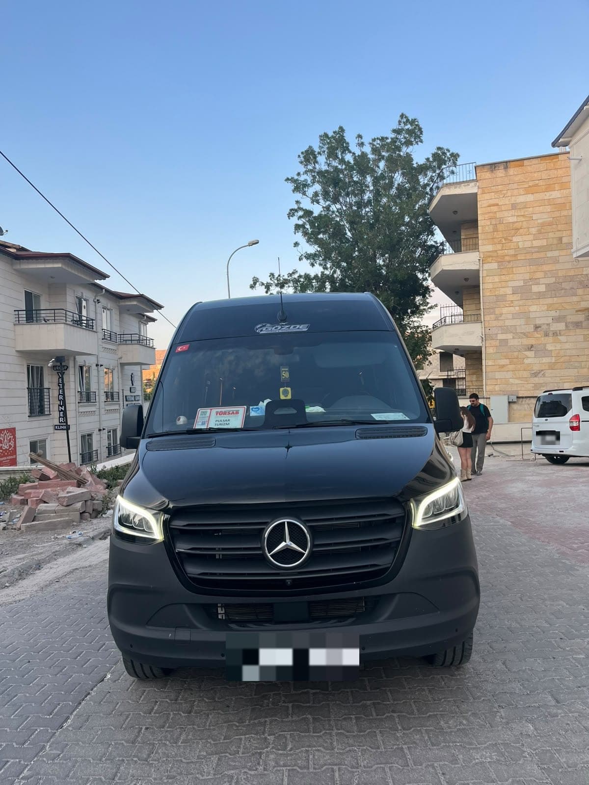 Black Mercedes Sprinter VIP transfer vehicle